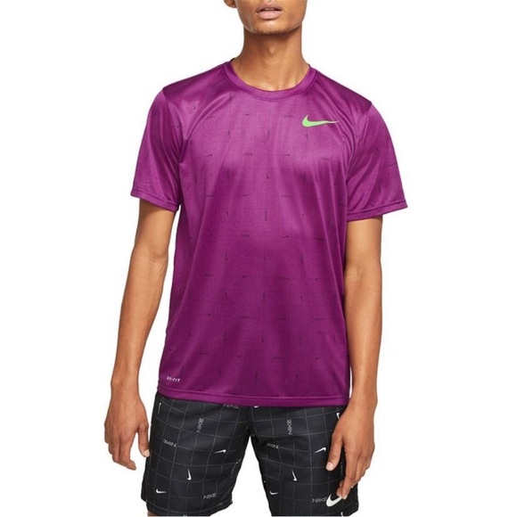 🆕 NIKE Training T-Shirt Men's Dri-Fit Printed Logo Graphic Purple Tee SIZE XL - Picture 1 of 9